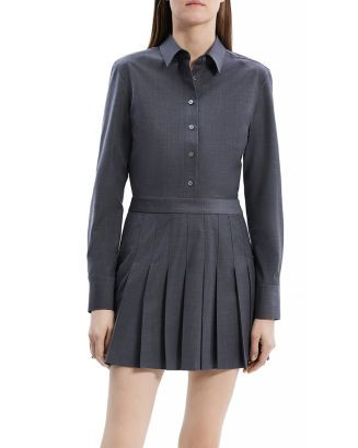 Pleated Mini Shirt Dress | Bloomingdale's (US)