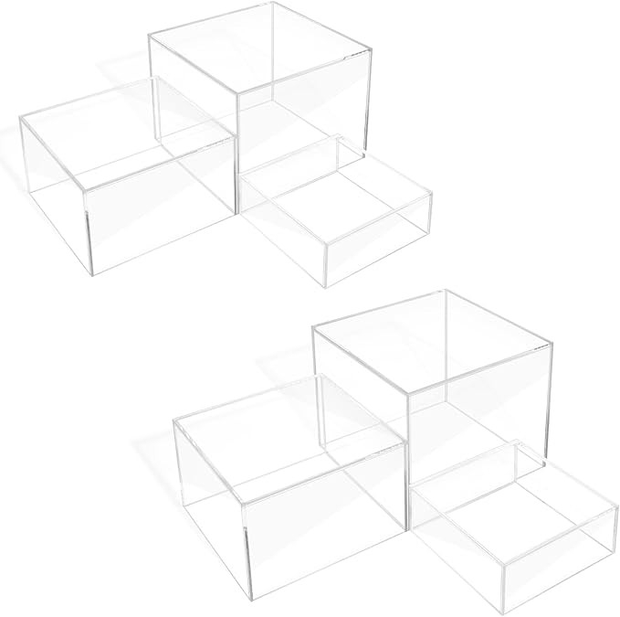DILIBRA Set of 6 Clear Acrylic Cube Display Nesting Riser, Crystal Acrylic Risers for Display wit... | Amazon (US)