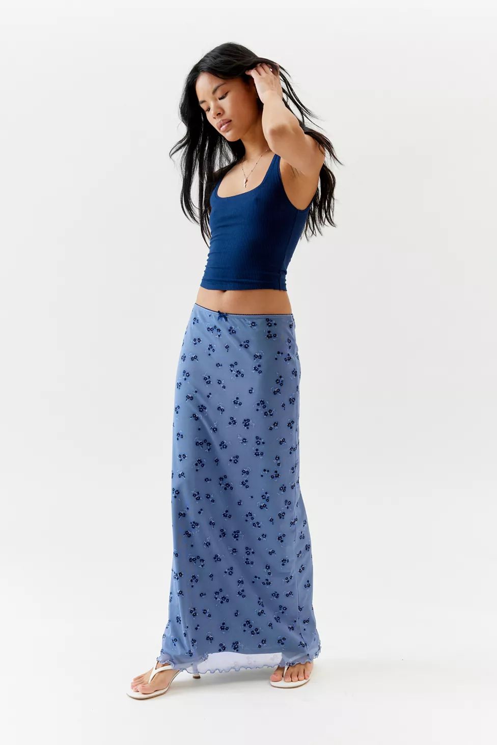UO Camilla Mesh Maxi Skirt | Urban Outfitters (US and RoW)