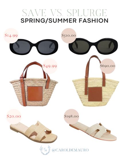 Check out these affordable alternatives to this chic black oval sunglasses and neutral rattan handbag!
#fashionfinds #lookforless #savevssplurge #resortwear

#LTKSeasonal #LTKshoecrush #LTKstyletip