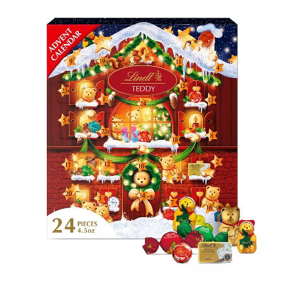 Lindt Christmas Teddy Bear Chocolate Candy Advent Calendar - 4.5oz | Target
