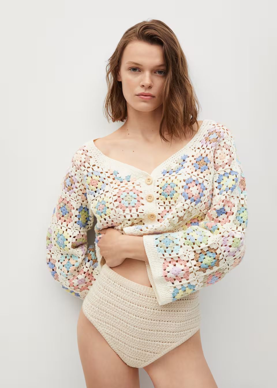 Handmade crochet cardigan | MANGO (UK)