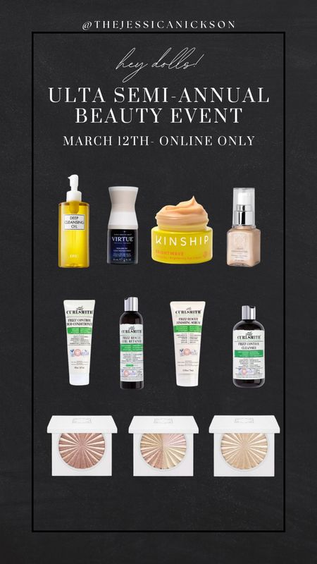 Ulta Semi Annual Beauty Event sale picks for March 12th - online only picks! 🫶🏼✨
The Kinship Vitamin C Eye Cream has been on my radar for quite some time now! Has amazing reviews and is known for energizing + brightening 🤩

The second row is products for all my gals with curly hair! From shampoos, cleansers to serums! 

#LTKsalealert #LTKSpringSale #LTKbeauty