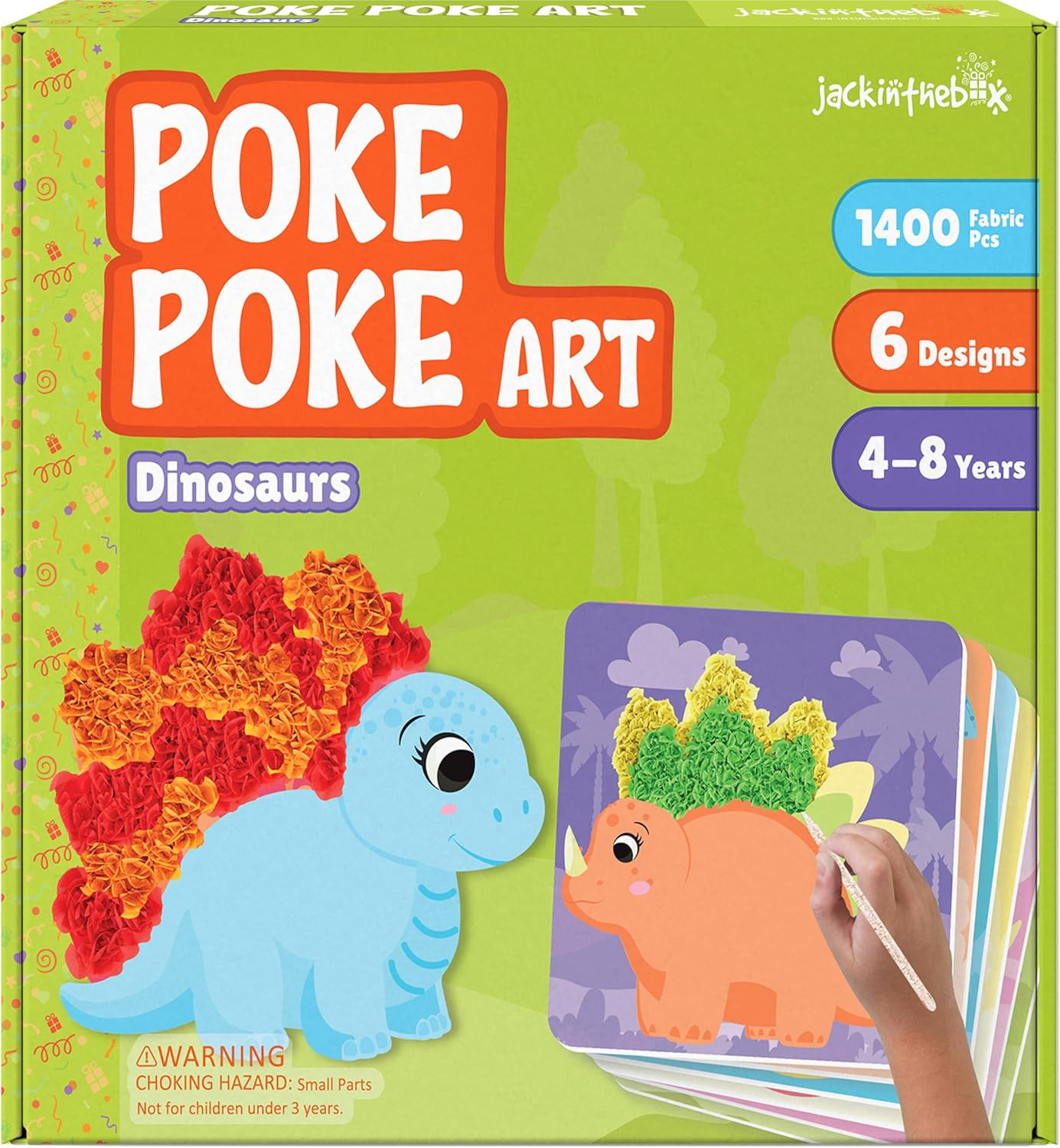 jackinthebox Poke Poke Art – Dinosaurs Theme, Mess-Free Fabric Art and Craft, Flower Pressing K... | Amazon (US)