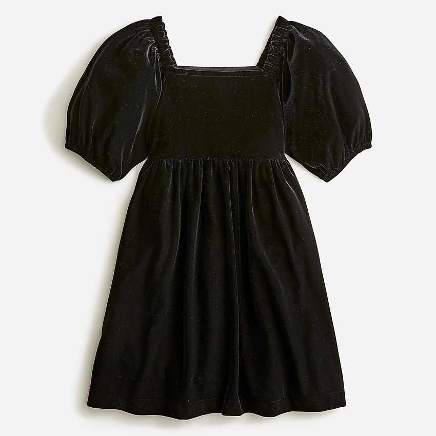 Girls' velvet squareneck dress | J.Crew US