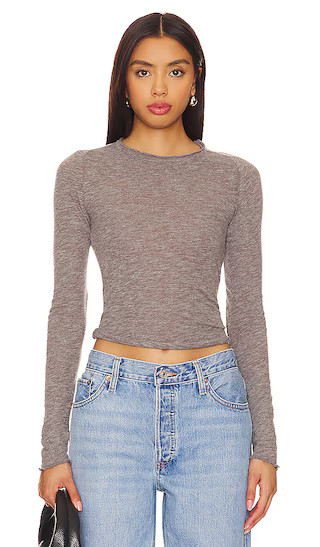 x We The Free Be My Baby Long Sleeve In Heather Grey | Revolve Clothing (Global)