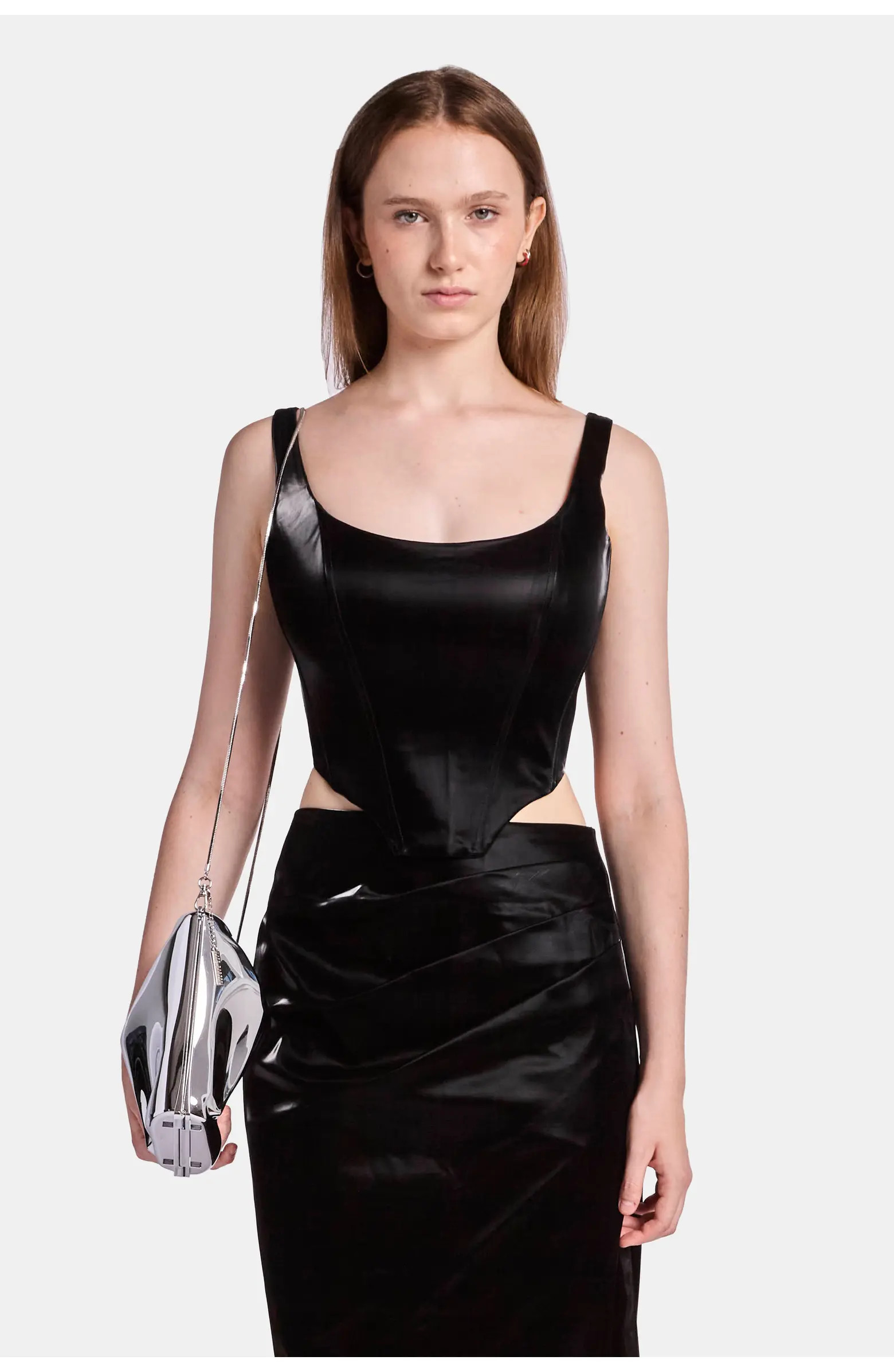 Willow Black Vinyl Corset | Nordstrom