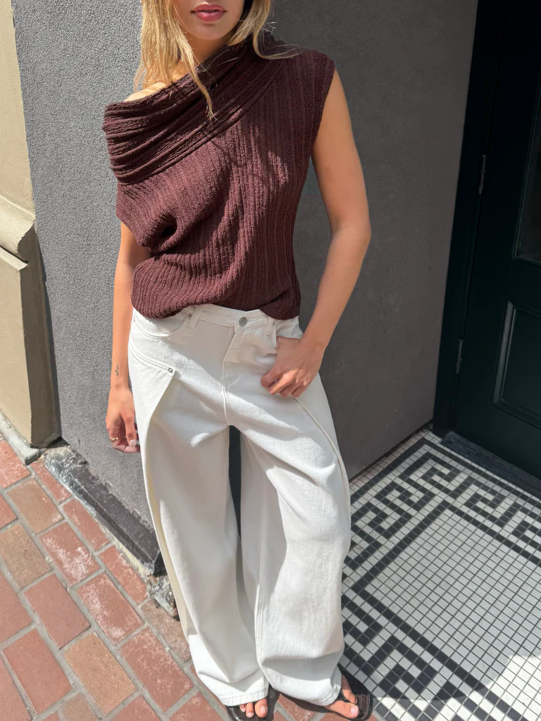 SLOUCHY OFF THE SHOULDER SHORT SLEEVE SWEATER | OAK + FORT