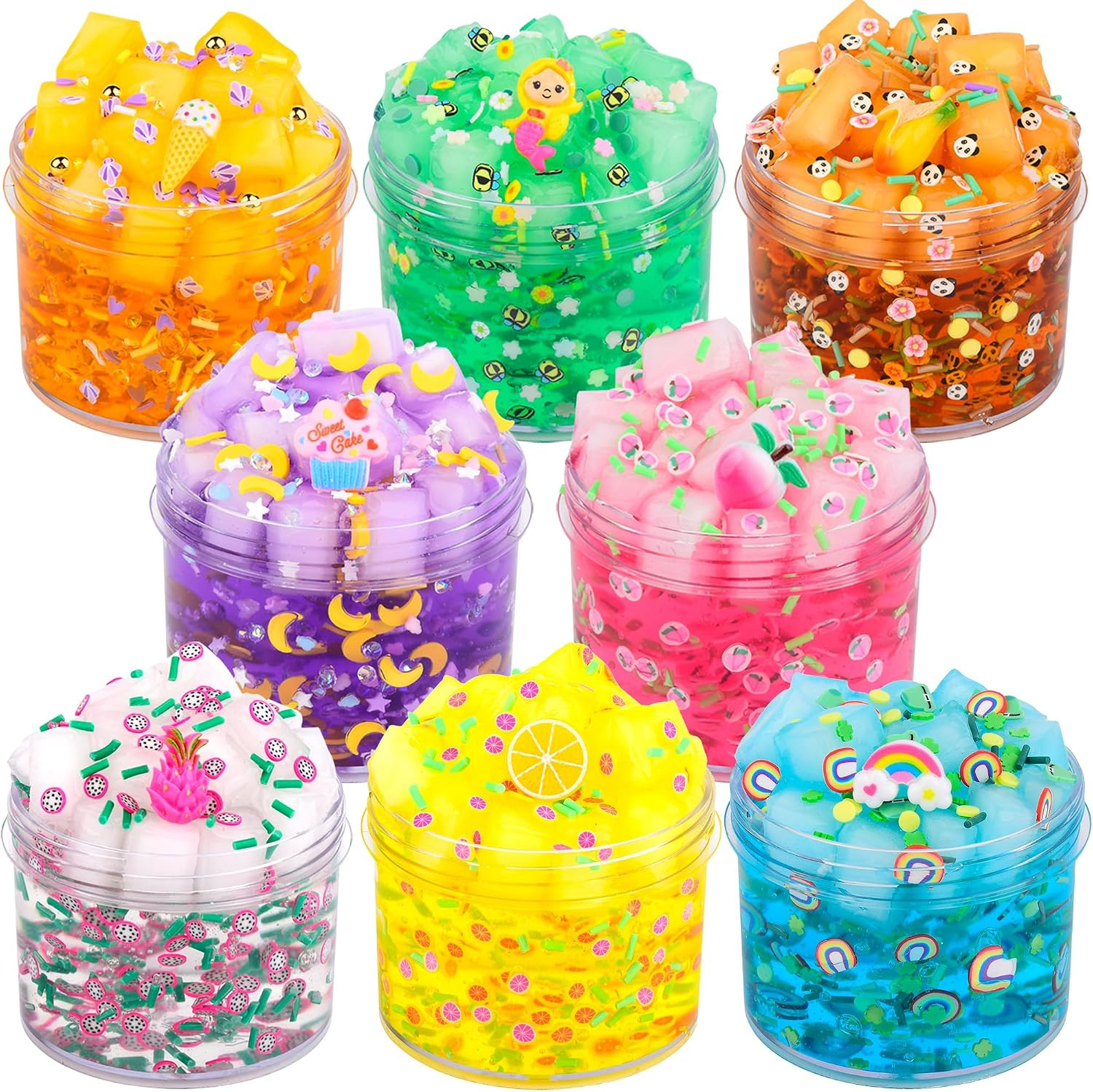 8 Packs Jelly Crunchy Slime Kit,Non Sticky,Super Soft Sludge Toy,Birthday Gifts for Kids,DIY Prem... | Amazon (US)