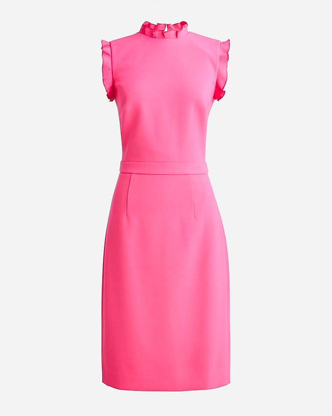 Ruffle-trim sheath dress in stretch crepe | J. Crew US