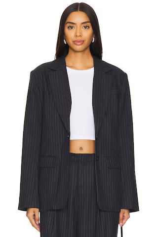 House of Harlow 1960 Katya Blazer in Navy Pinstripe from Revolve.com | Revolve Clothing (Global)