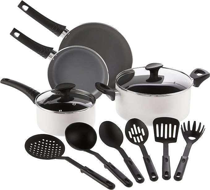 BELLA 12 Piece Cook Bake and Store Kitchen Essentials Set, Cream | Amazon (US)