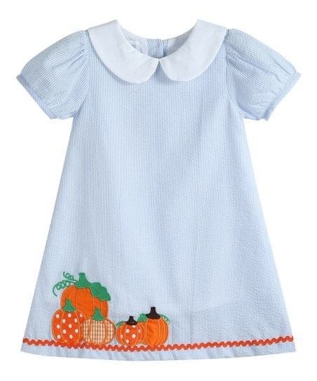 Blue Seersucker Pumpkin Collared A-Line Dress - Infant &amp; Toddler | Zulily