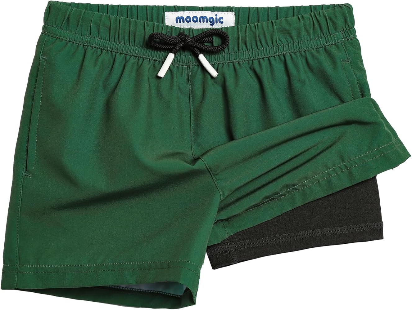 maamgic Boys Swim Trunks with Compression Liner Toddler Stretch Swim Shorts | Amazon (US)