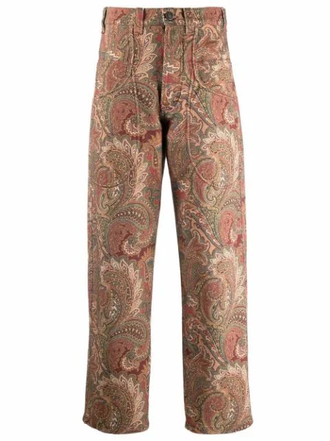high-rise paisley-print trousers | Farfetch (US)