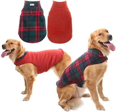 Dog Winter Clothes Reversible Fleece Jacket Warm Coat Windproof Christmas Costume Xmas Gifts for ... | Amazon (US)