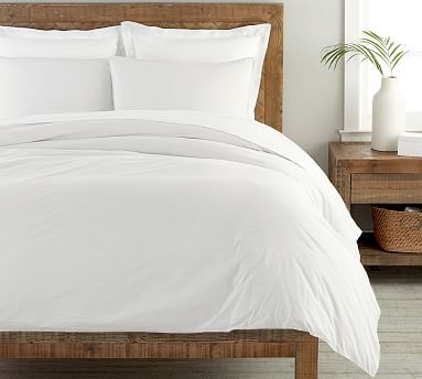 Soft Washed Organic Percale Duvet Cover | Pottery Barn (US)