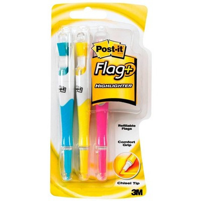 Post-it Flag Highlighter with 3/8 Inch Flag, Assorted Colors, Pack of 3 | Target