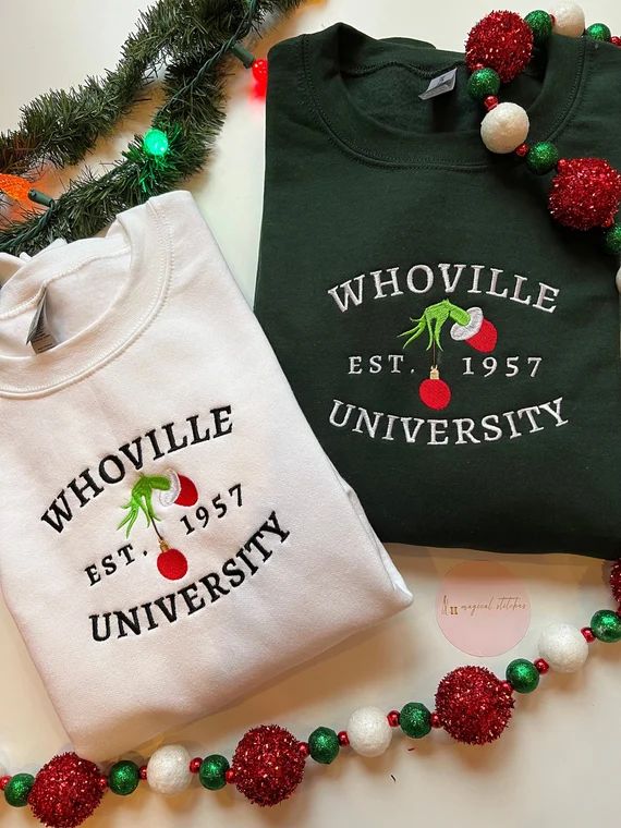 Whoville University Embroidered Sweatshirt - Etsy | Etsy (US)