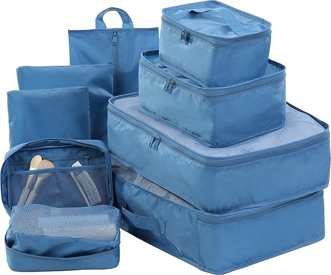 Travel Packing Cubes Set Toiletry Kits Shoe Bag JJ POWER Luggage Organizers | Amazon (US)