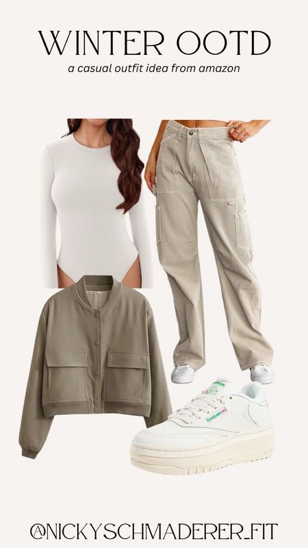 Winter OOTD from Amazon!!

Reboks - cargo pants - bomber jacket - Amazon finds - Amazon outfitt

#LTKstyletip #LTKSeasonal