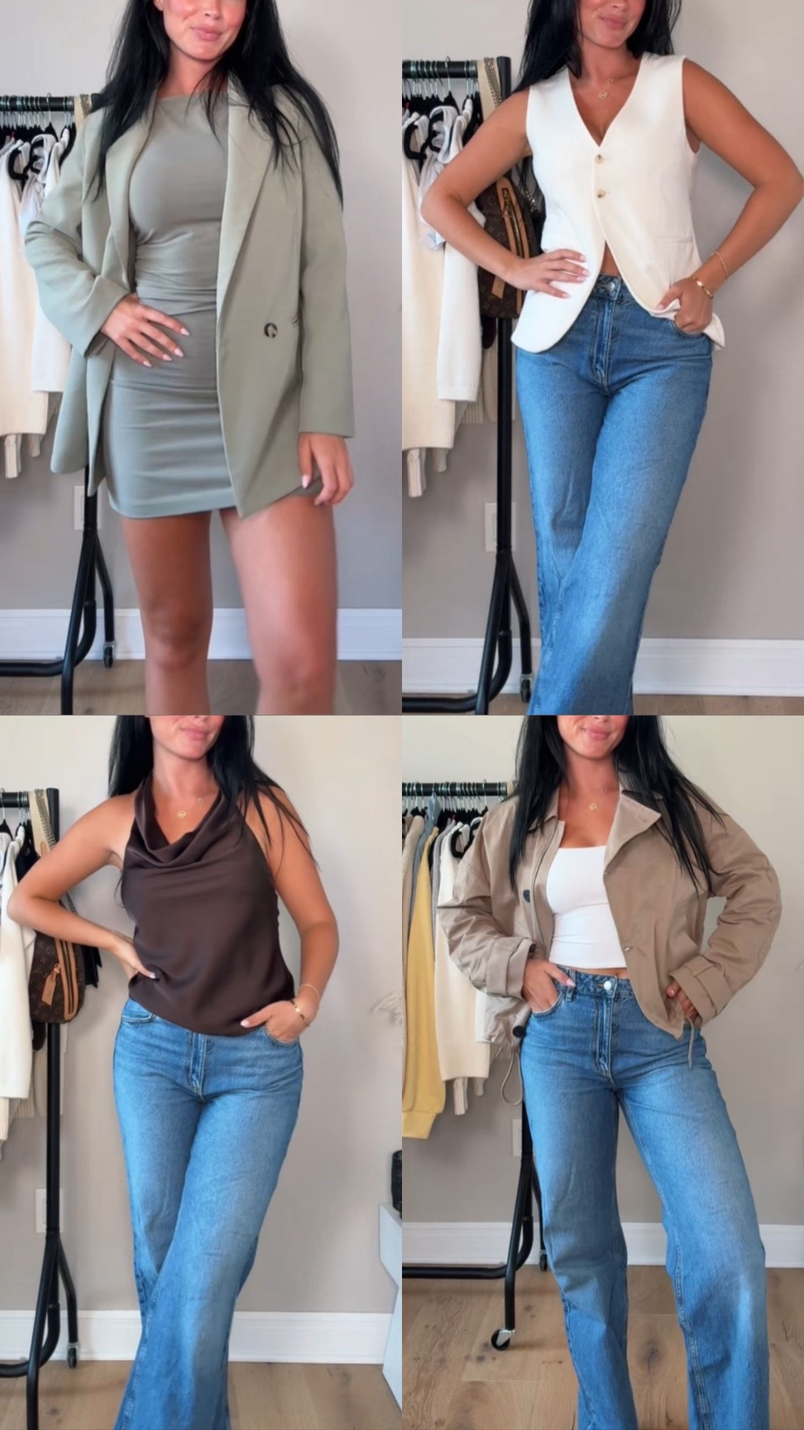 Getting my closet ready for fall 🐻🤍✨🍂 

@dynamiteclothing #ad


My sizing 5’7, 145lbs, 32dd
I’m wearing size small tops, size 27 jeans 



#LTKU #LTKStyleTip #LTKBeauty