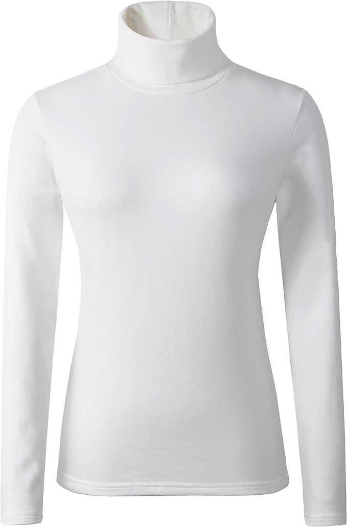 HieasyFit Women's Soft Cotton Turtleneck Top Basic Pullover Sweater | Amazon (US)