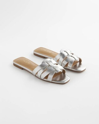 Leather Cassidy Cross-Strap Slide Shoes | Chico's