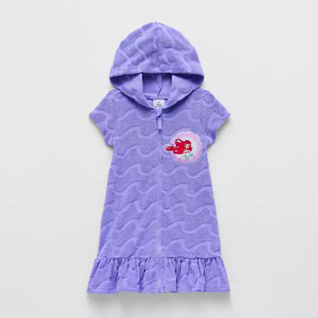 Disney Collection Little & Big Kid Girls Princess The Little Mermaid Knit Dress Swimsuit Cover-Up, 5/6, Purple | JCPenney