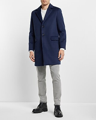Blue Wool-Blend Topcoat | Express