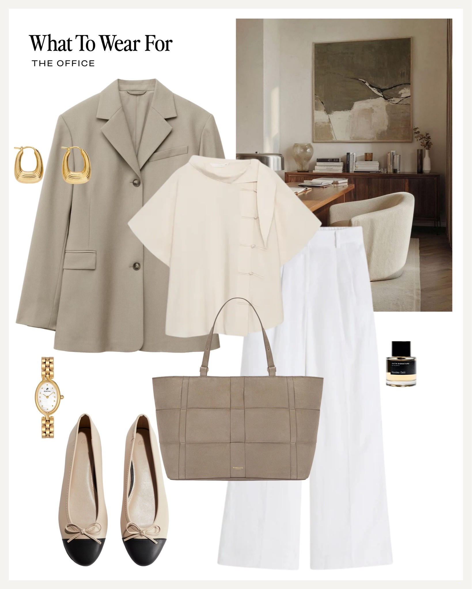 The office 💻 

White linen trousers, khaki blazer, ballet flats, neutral style, spring summer

#LTKuk #LTKspring #LTKworkwear