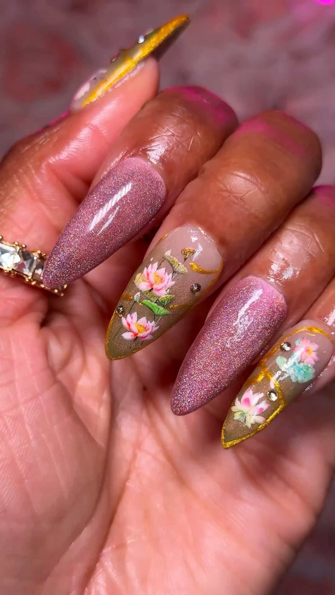 Need some spring nail inspo? 👀💅🏾✨ here’s how I made this cute long almond press on nail set!

I wanted to do a pink and green nail set to match these lotus flower nail stickers 🪷✨. I also show you how to do ombre nails using a new cat eye polish I picked up.

Would you wear these spring nails? 👀￼

#LTKBeauty