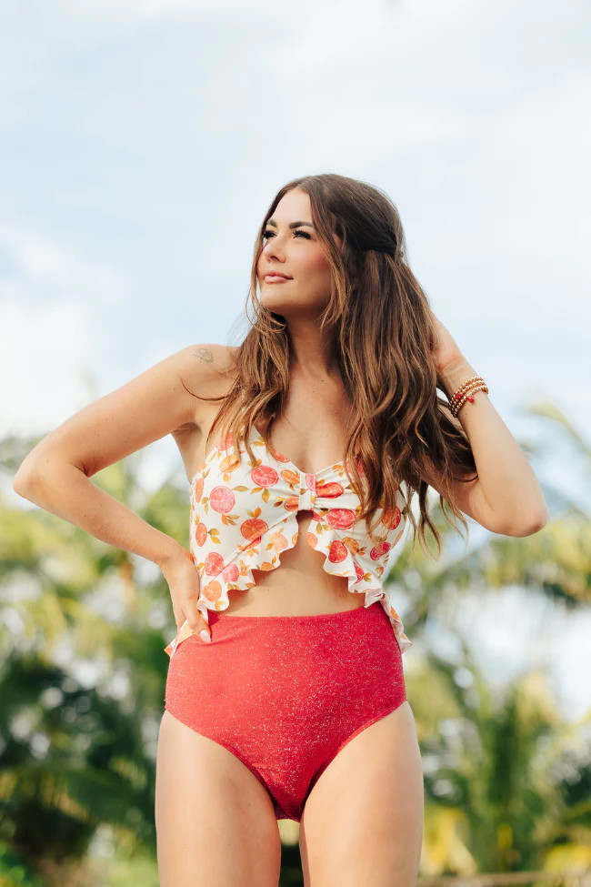 Citrus Grove One Piece Swimsuit Amber Massey X Pink Lily | Pink Lily