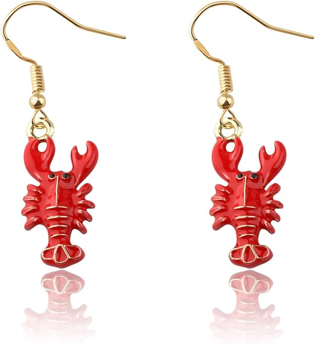 Lobster Earring Lobster Lover Gift Red Lobster Crayfish Jewelry For Seafood Fan Beach Lovers | Amazon (US)