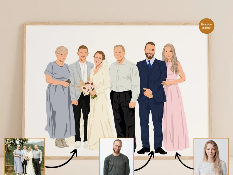 Loved One Portrait From Photo Add Deceased Loved One to - Etsy | Etsy (US)