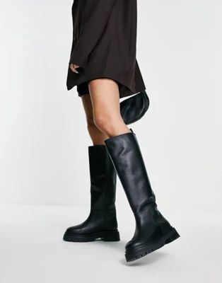 & Other Stories chunky sole knee high flat boots in black | ASOS (Global)