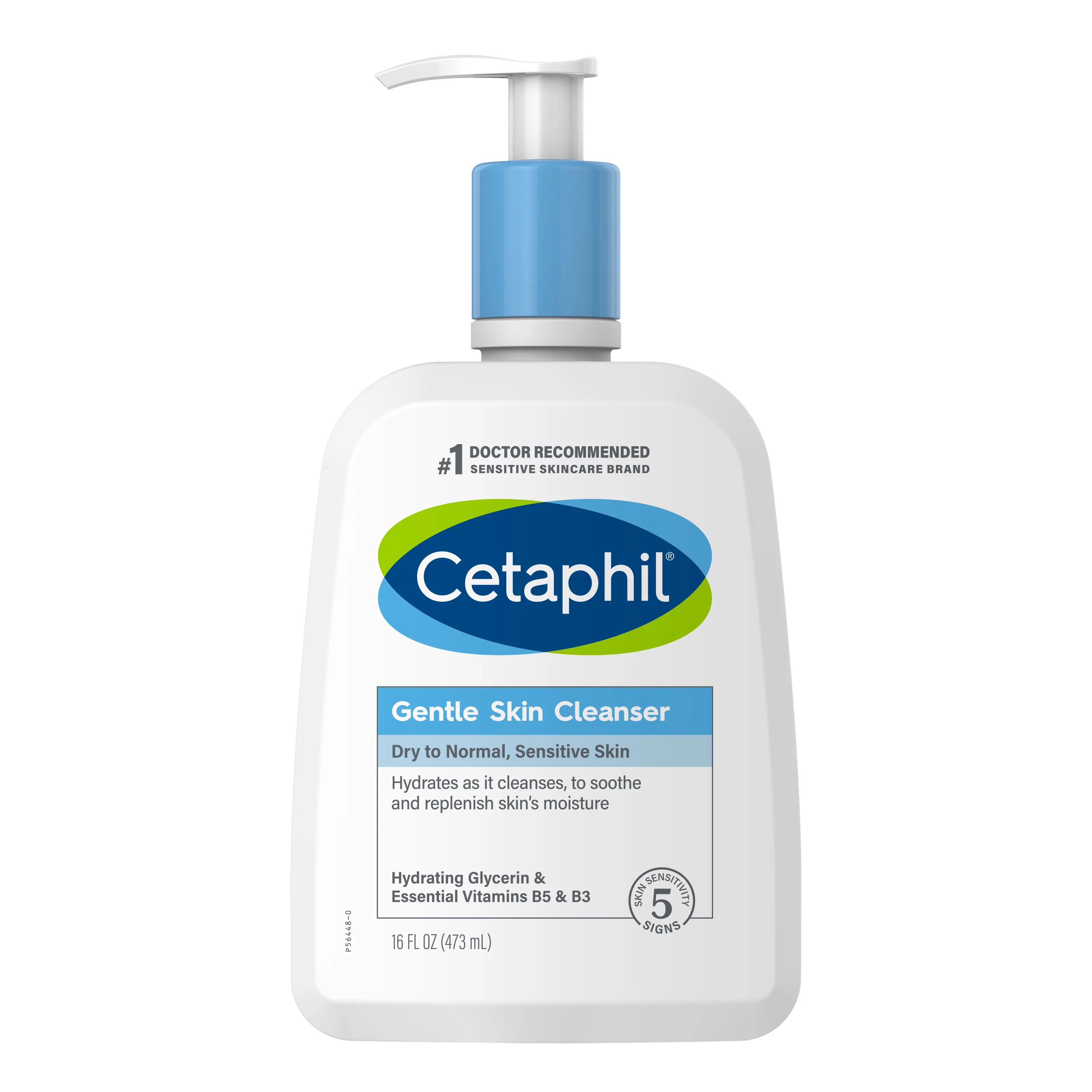Face Wash by CETAPHIL, Hydrating Gentle Skin Cleanser for Dry to Normal Sensitive Skin, 16 oz, Fr... | Walmart (US)