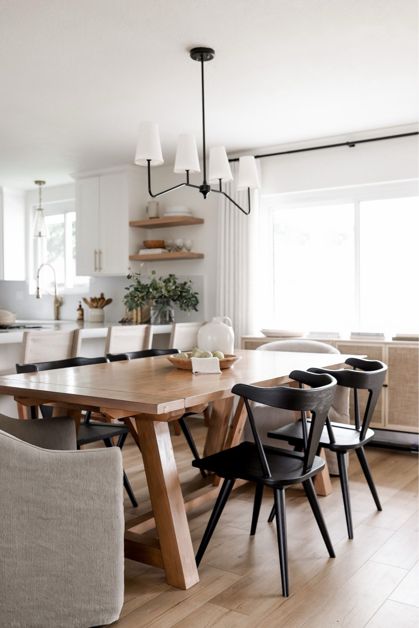 Here is the links to our World Market dining table - on sale for Black Friday!!!- and black Pottery Barn dining chairs! Our table is the light ways gray and has held up so great through the years. 

#diningroom #diningchair #homedecor 