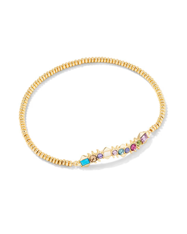 Devin Gold Crystal Stretch Bracelet in Pastel Mix | Kendra Scott