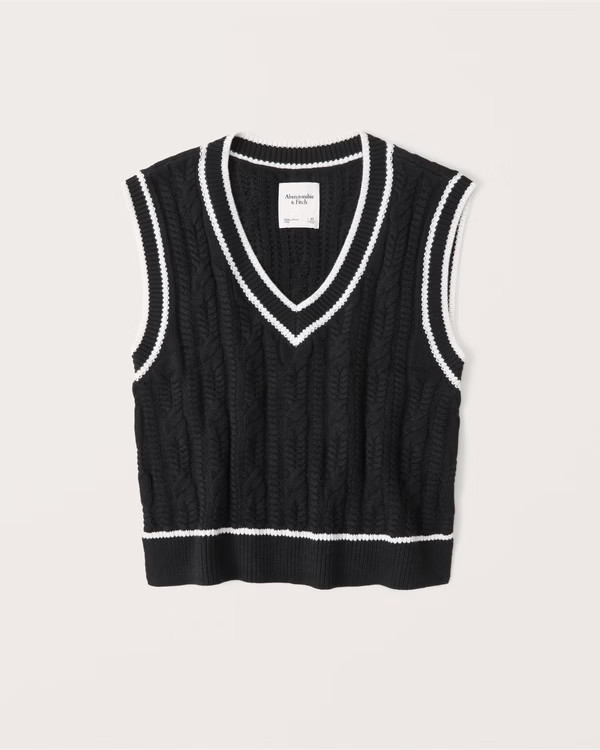 Women's Cropped V-Neck Sweater Vest | Women's New Arrivals | Abercrombie.com | Abercrombie & Fitch (US)