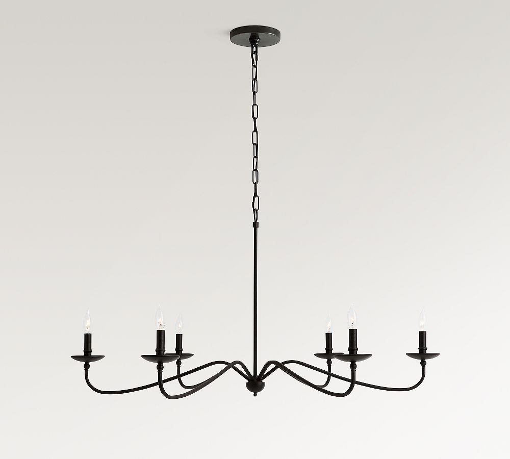 Lucca Iron 50"" Chandelier, Bronze, Large | Pottery Barn (US)