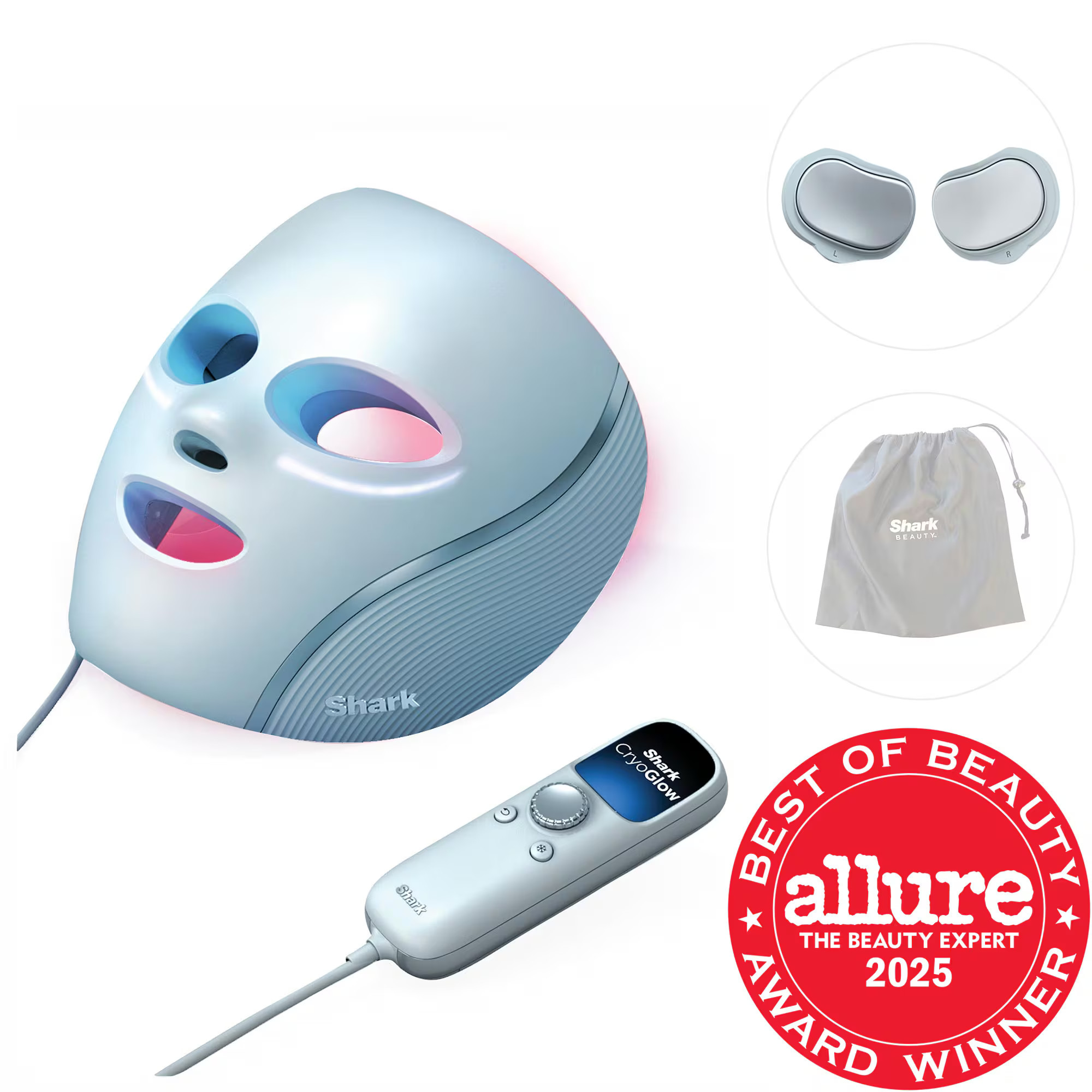 Shark Beauty CryoGlow Cooling + LED Face Mask & Facial Glo Skin Tool Blue | Sephora (US)
