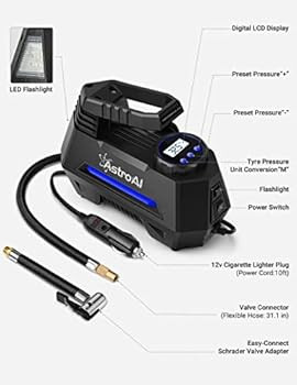 AstroAI Air Compressor Tire Inflator Portable Air Pump for Car Tires 12V DC Auto Tire Pump with D... | Amazon (US)