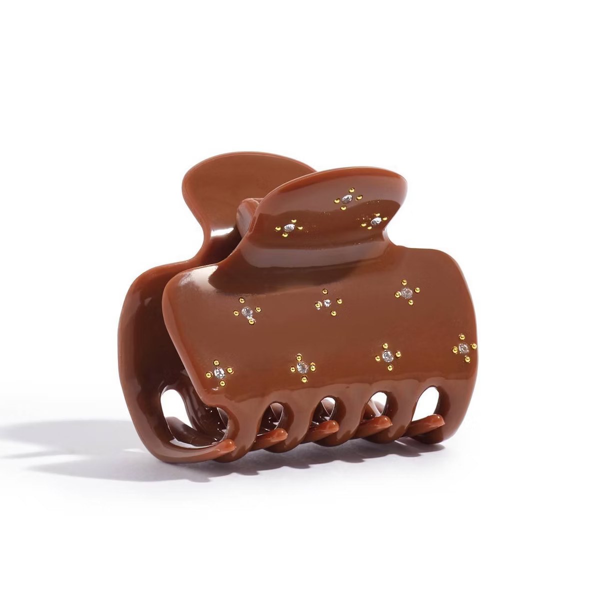 Kitsch Recycled Plastic Medium Rhinestone Cloud Claw Clip - Camel | Target