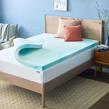 Linenspa 3 Inch Swirl Gel Memory Foam Mattress Topper, Queen Size \u2013 Cooling Gel Infused, Ven... | Amazon (US)