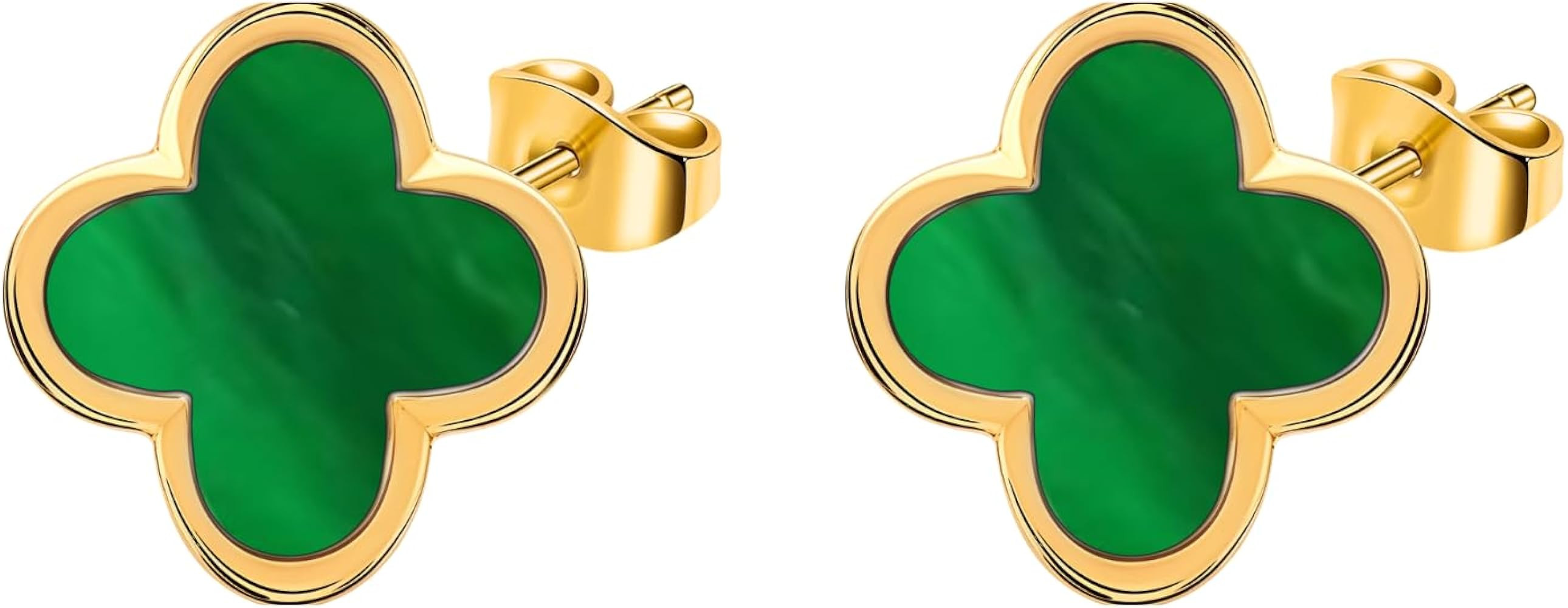 St. Patrick's Day Earrings for Women | Green Cat Eye Four Leaf Clover Hoop Earrings | Lovely Gift | Amazon (US)