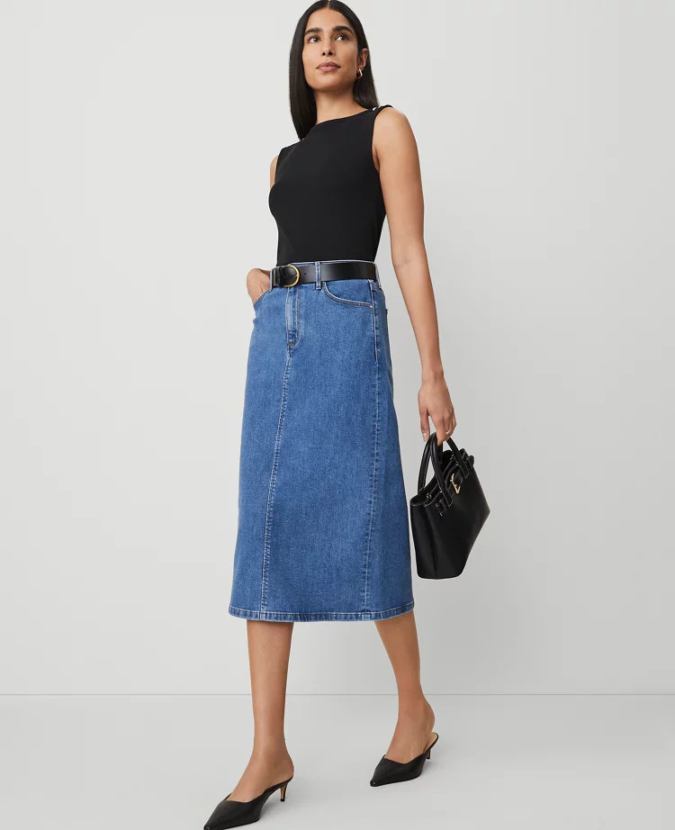Denim Column Skirt | Ann Taylor