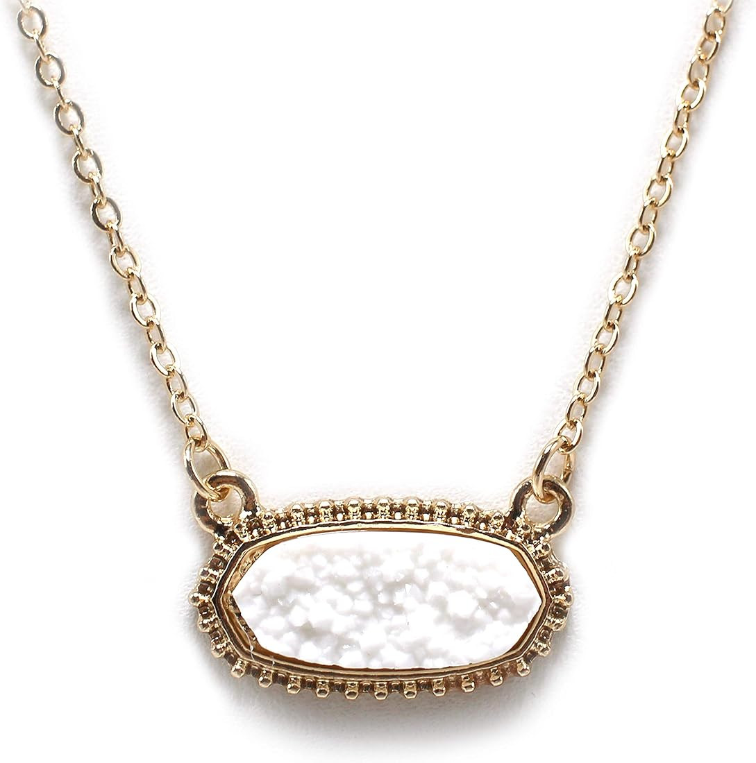 Miracle Collection Faux Druzy Stone Light Weight Fashion Trendy Pendant Necklace for Women and Gi... | Amazon (US)