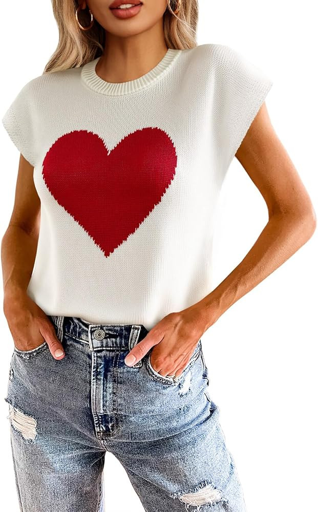 Saodimallsu Womens Summer Cap Sleeve Tops Casual Crew Neck Loose Fit Knit Lightweight Sweater Pul... | Amazon (US)