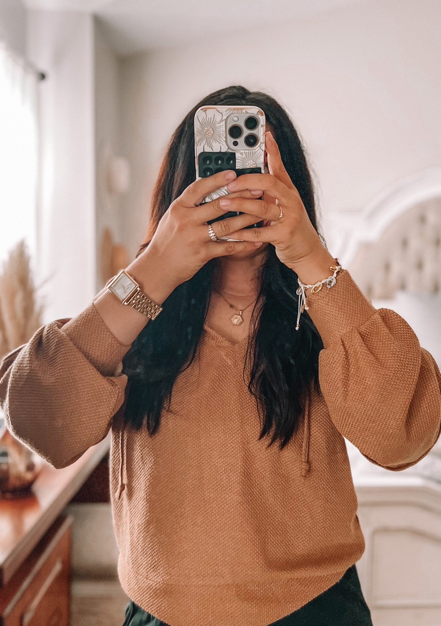 Cozy fall look. Gold jewelry. Sweet salt clothing Utah modest fashion clothing store. Bedroom cozy vibes. Laura Ashley 

#LTKSeasonal #LTKGiftGuide #LTKhome